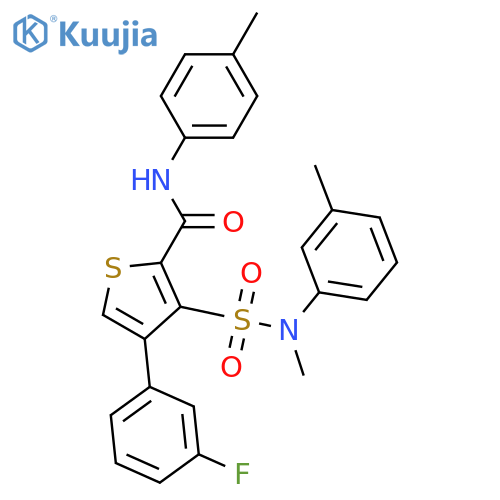 4-(3-fluorophenyl)-3-[methyl(3-methylphenyl)sulfamoyl]-N-(4-methylphenyl)thiophene-2-carboxamide structure