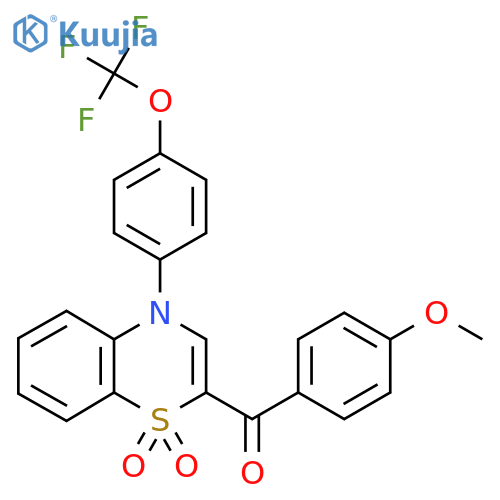 2-(4-methoxybenzoyl)-4-[4-(trifluoromethoxy)phenyl]-4H-1lambda6,4-benzothiazine-1,1-dione structure