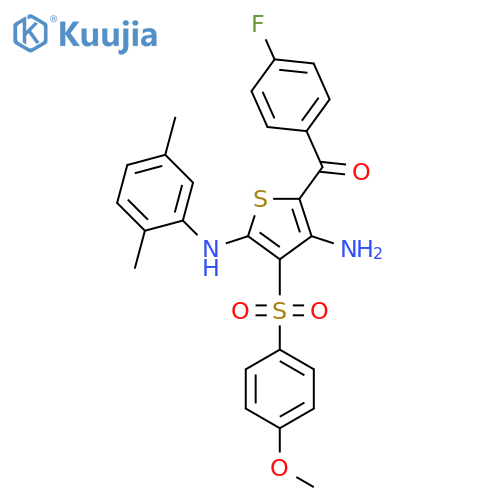 N2-(2,5-dimethylphenyl)-5-(4-fluorobenzoyl)-3-(4-methoxybenzenesulfonyl)thiophene-2,4-diamine structure