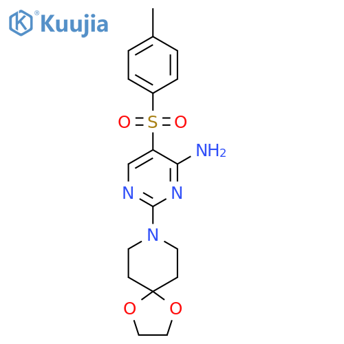 2-{1,4-dioxa-8-azaspiro[4.5]decan-8-yl}-5-(4-methylbenzenesulfonyl)pyrimidin-4-amine structure