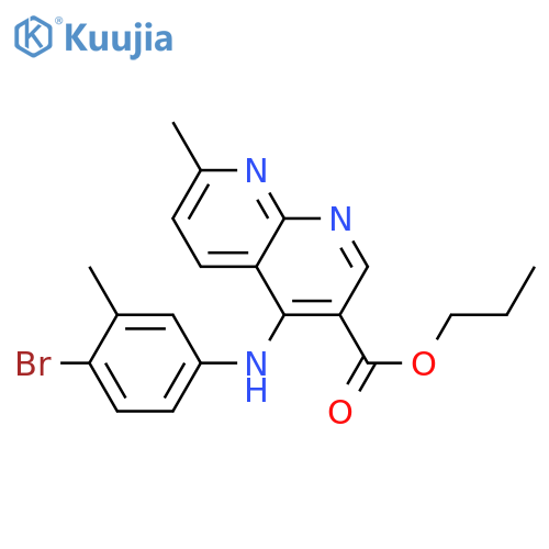 propyl 4-[(4-bromo-3-methylphenyl)amino]-7-methyl-1,8-naphthyridine-3-carboxylate structure