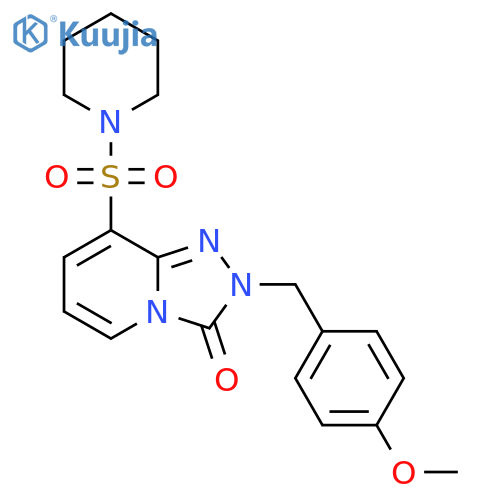2-[(4-methoxyphenyl)methyl]-8-(piperidine-1-sulfonyl)-2H,3H-[1,2,4]triazolo[4,3-a]pyridin-3-one structure