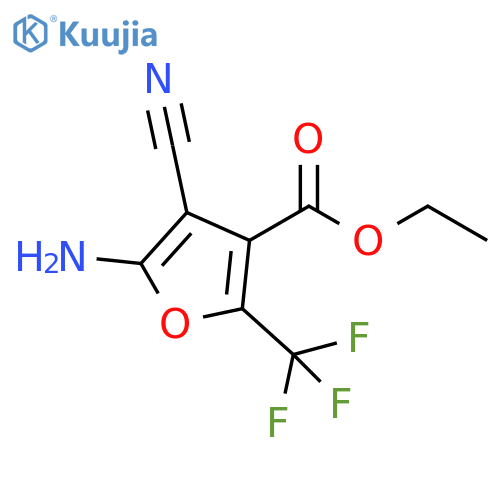 ethyl 5-amino-4-cyano-2-(trifluoromethyl)furan-3-carboxylate structure