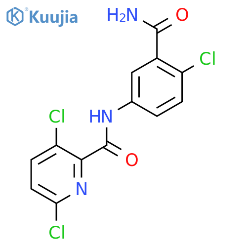 N-(3-carbamoyl-4-chlorophenyl)-3,6-dichloropyridine-2-carboxamide structure
