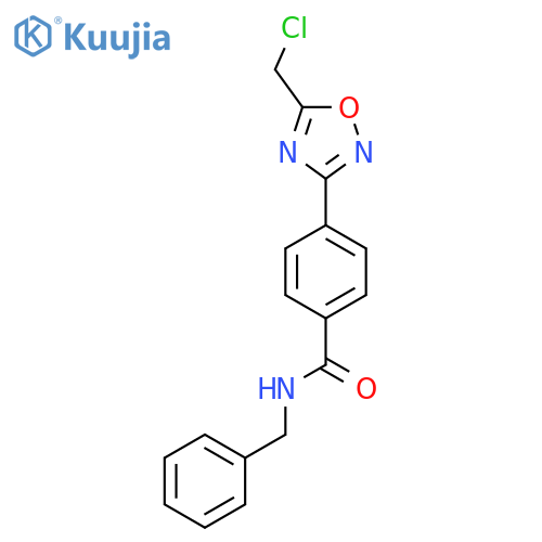 N-Benzyl-4-5-(chloromethyl)-1,2,4-oxadiazol-3-ylbenzamide structure
