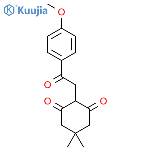 2-[2-(4-methoxyphenyl)-2-oxoethyl]-5,5-dimethylcyclohexane-1,3-dione structure