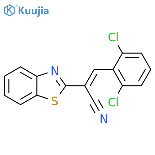 (2E)-2-(1,3-benzothiazol-2-yl)-3-(2,6-dichlorophenyl)prop-2-enenitrile structure