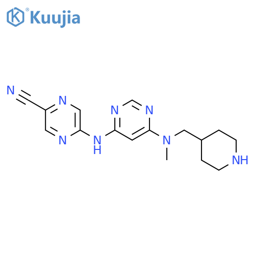 5-((6-(Methyl(piperidin-4-ylmethyl)amino)pyrimidin-4-yl)amino)pyrazine-2-carbonitrile structure