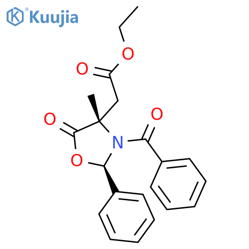 (2R,4S)-3-Benzoyl-4-ethoxylcarbonylmethyl-4-methyl-5-oxazolidinone structure