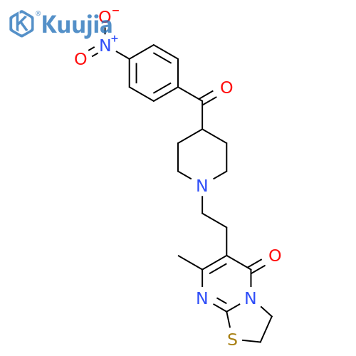 5H-Thiazolo[3,2-a]pyrimidin-5-one,2,3-dihydro-7-methyl-6-[2-[4-(4-nitrobenzoyl)-1-piperidinyl]ethyl]- structure