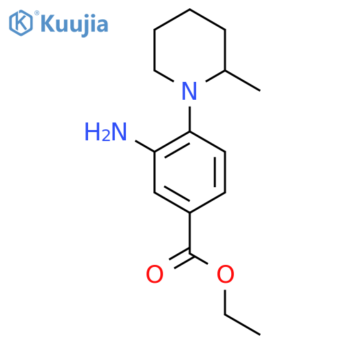 Ethyl 3-amino-4-(2-methyl-1-piperidinyl)benzoate structure