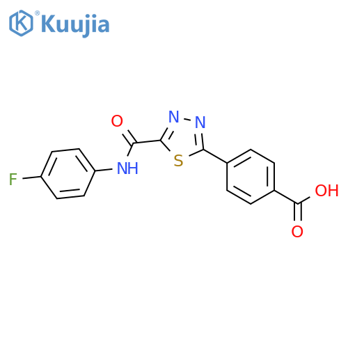 4-(5-{[(4-fluorophenyl)amino]carbonyl}-1,3,4-thiadiazol-2-yl)benzoic Acid structure