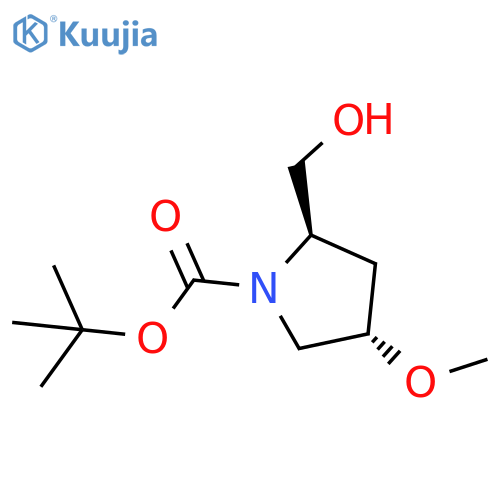 tert-butyl (2R,4S)-2-(hydroxymethyl)-4-methoxy-pyrrolidine-1-carboxylate structure
