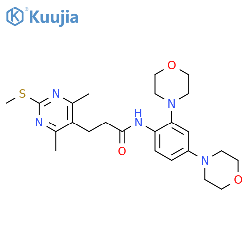 N-[2,4-bis(morpholin-4-yl)phenyl]-3-[4,6-dimethyl-2-(methylsulfanyl)pyrimidin-5-yl]propanamide structure