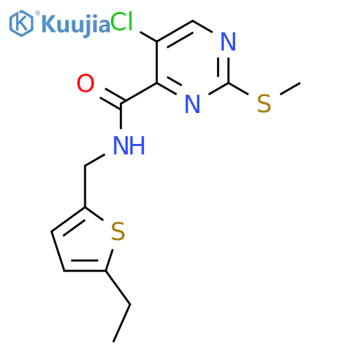 5-chloro-N-(5-ethylthiophen-2-yl)methyl-2-(methylsulfanyl)pyrimidine-4-carboxamide structure