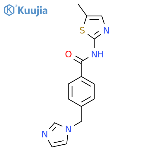 4-(1H-imidazol-1-yl)methyl-N-(5-methyl-1,3-thiazol-2-yl)benzamide structure