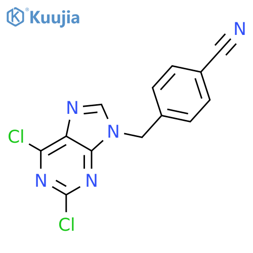 4-[(2,6-dichloropurin-9-yl)methyl]benzonitrile structure