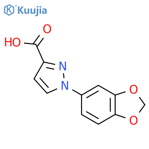 1-(2H-1,3-Benzodioxol-5-yl)-1H-pyrazole-3-carboxylic acid structure