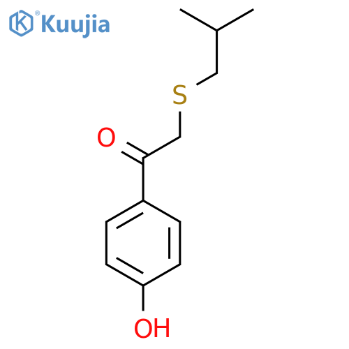 1-(4-Hydroxyphenyl)-2-(2-methylpropylsulfanyl)ethanone structure