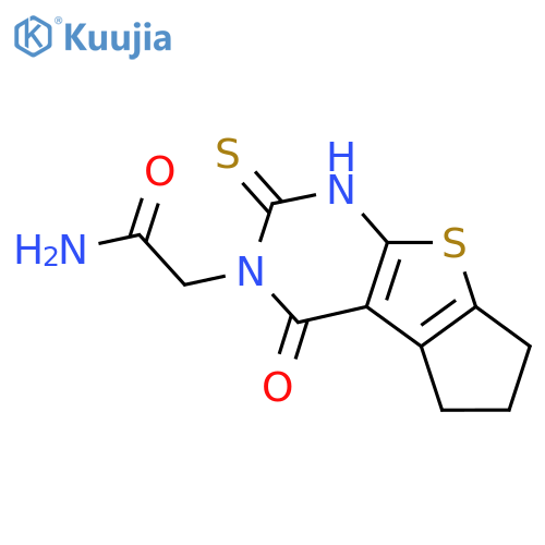 2-{12-oxo-10-sulfanyl-7-thia-9,11-diazatricyclo6.4.0.0,2,6dodeca-1(8),2(6),9-trien-11-yl}acetamide structure