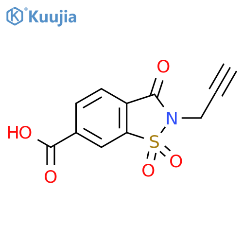 1,1,3-trioxo-2-(prop-2-yn-1-yl)-2,3-dihydro-1,2-benzothiazole-6-carboxylic acid structure