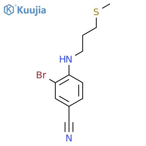 Benzonitrile, 3-bromo-4-[[3-(methylthio)propyl]amino]- structure