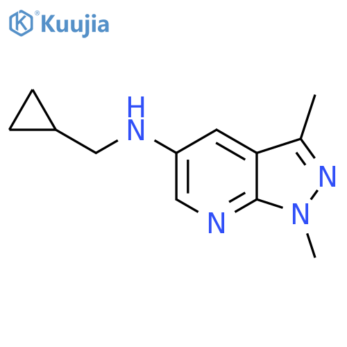 1H-Pyrazolo[3,4-b]pyridin-5-amine, N-(cyclopropylmethyl)-1,3-dimethyl- structure