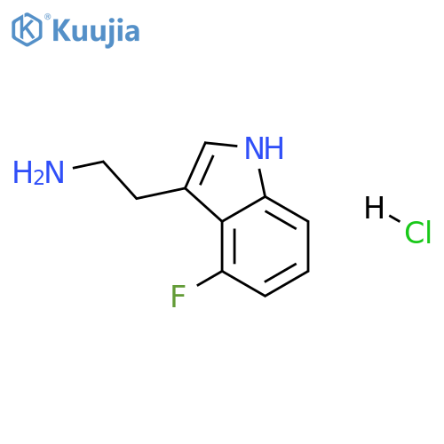 2-(4-fluoro-1H-indol-3-yl)ethanamine;hydrochloride structure