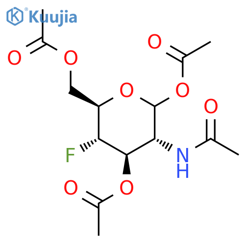 2-Acetamido-4-fluoro-1,3,6-tri-O-acetyl-2,4-dideoxy-D-glucopyranose structure