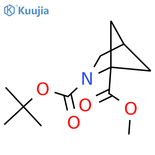 N-(t-butoxycarbonyl)-1-carbomethoxy-2-azabicyclo[2.1.1]hexane structure