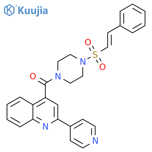4-[4-(2-Phenylethenesulfonyl)piperazine-1-carbonyl]-2-(pyridin-4-yl)quinoline structure