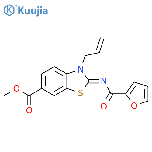 methyl (2Z)-2-(furan-2-carbonyl)imino-3-(prop-2-en-1-yl)-2,3-dihydro-1,3-benzothiazole-6-carboxylate structure