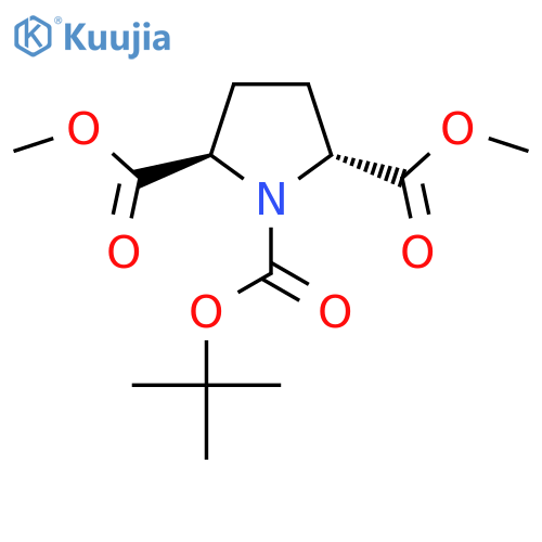 O1-tert-butyl O2,O5-dimethyl trans-pyrrolidine-1,2,5-tricarboxylate structure