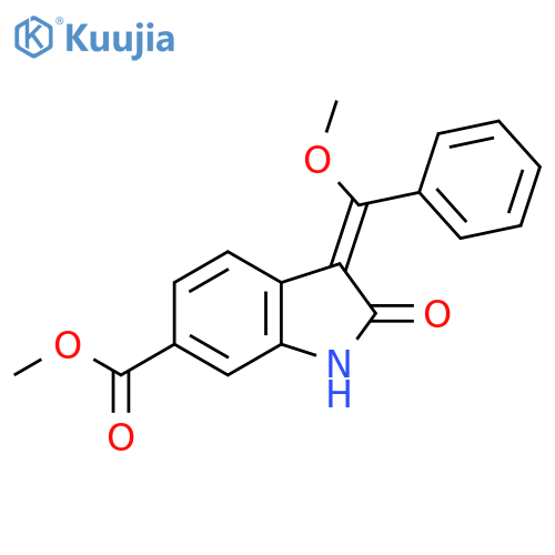 methyl (3E)-3-[methoxy(phenyl)methylene]-2-oxo-indoline-6-carboxylate structure