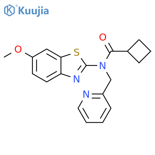 N-(6-methoxy-1,3-benzothiazol-2-yl)-N-[(pyridin-2-yl)methyl]cyclobutanecarboxamide structure