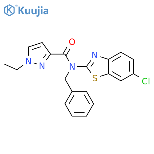 N-benzyl-N-(6-chloro-1,3-benzothiazol-2-yl)-1-ethyl-1H-pyrazole-3-carboxamide structure