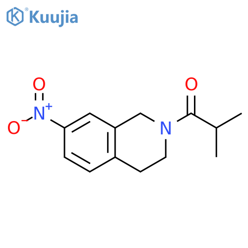 2-methyl-1-(7-nitro-1,2,3,4-tetrahydroisoquinolin-2-yl)propan-1-one structure
