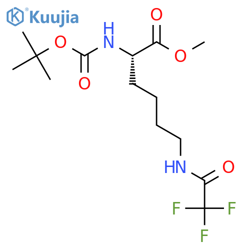 MEthyl (2S)-2-{[(tert-butoxy)carbonyl]amino}-6-(trifluoroacetamido)hexanoate structure