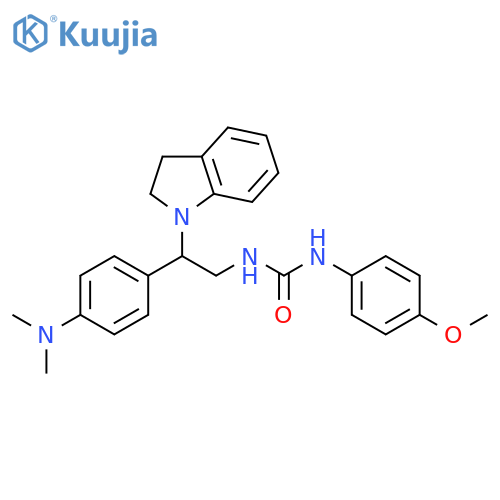 3-[2-(2,3-dihydro-1H-indol-1-yl)-2-[4-(dimethylamino)phenyl]ethyl]-1-(4-methoxyphenyl)urea structure