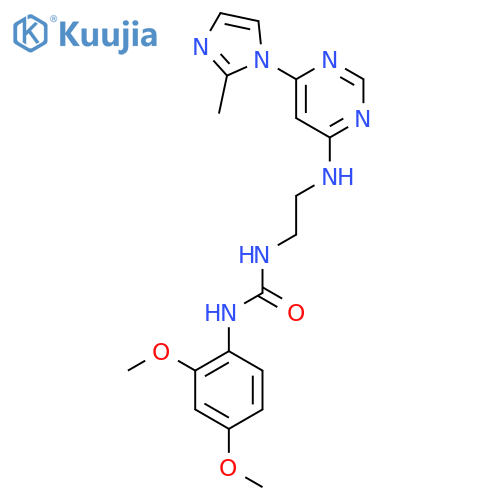 1-(2,4-dimethoxyphenyl)-3-(2-{6-(2-methyl-1H-imidazol-1-yl)pyrimidin-4-ylamino}ethyl)urea structure