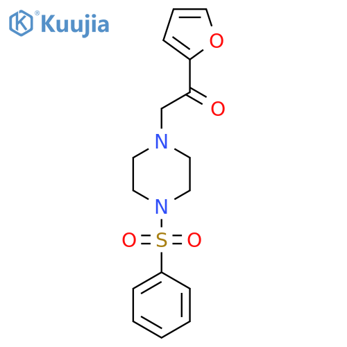 2-4-(benzenesulfonyl)piperazin-1-yl-1-(furan-2-yl)ethan-1-one structure