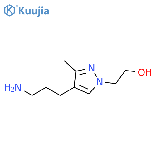2-[4-(3-aminopropyl)-3-methyl-1H-pyrazol-1-yl]ethan-1-ol structure