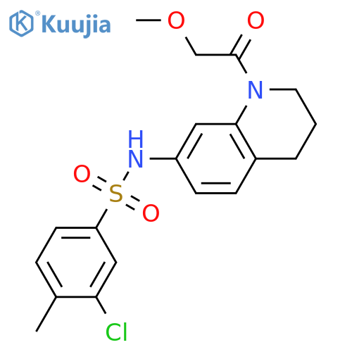 3-chloro-N-[1-(2-methoxyacetyl)-1,2,3,4-tetrahydroquinolin-7-yl]-4-methylbenzene-1-sulfonamide structure