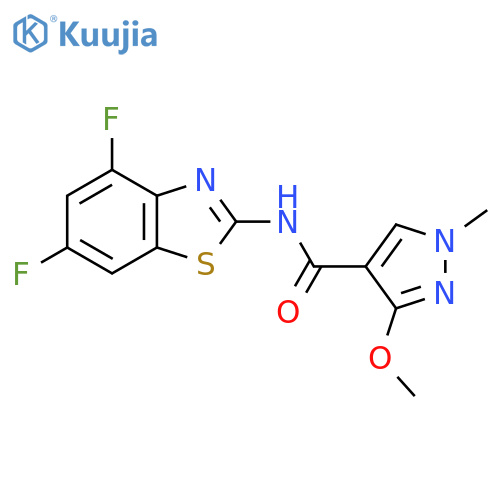 N-(4,6-difluoro-1,3-benzothiazol-2-yl)-3-methoxy-1-methyl-1H-pyrazole-4-carboxamide structure