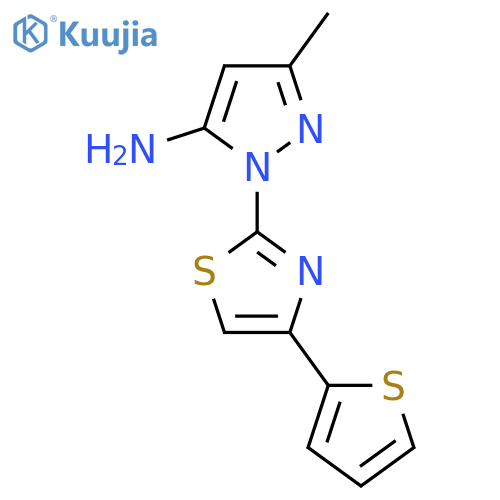 3-Methyl-1-[4-(2-thienyl)-1,3-thiazol-2-yl]-1H-pyrazol-5-amine structure