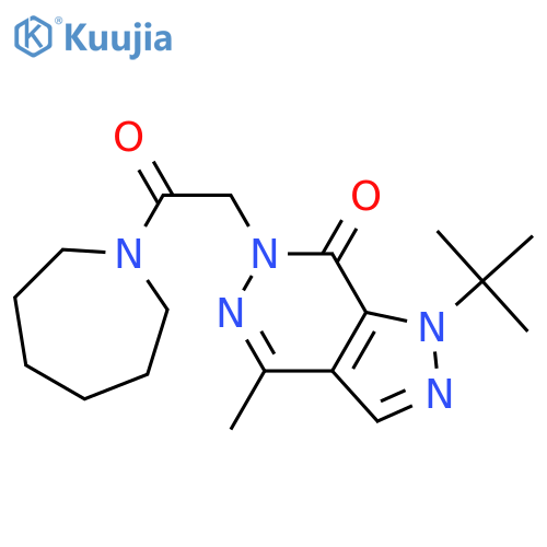 6-[2-(azepan-1-yl)-2-oxoethyl]-1-tert-butyl-4-methyl-1H,6H,7H-pyrazolo[3,4-d]pyridazin-7-one structure
