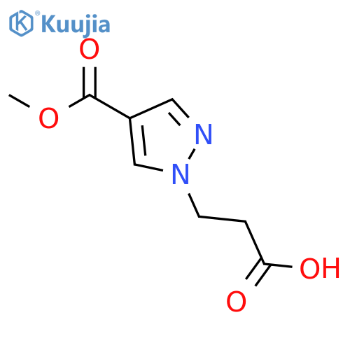 3-4-(methoxycarbonyl)-1H-pyrazol-1-ylpropanoic acid structure