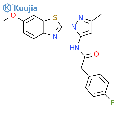 2-(4-fluorophenyl)-N-1-(6-methoxy-1,3-benzothiazol-2-yl)-3-methyl-1H-pyrazol-5-ylacetamide structure