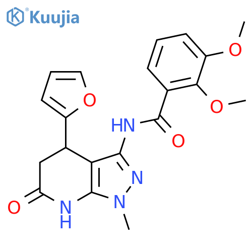 N-4-(furan-2-yl)-1-methyl-6-oxo-1H,4H,5H,6H,7H-pyrazolo3,4-bpyridin-3-yl-2,3-dimethoxybenzamide structure