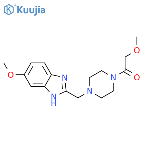 2-methoxy-1-{4-[(5-methoxy-1H-1,3-benzodiazol-2-yl)methyl]piperazin-1-yl}ethan-1-one structure